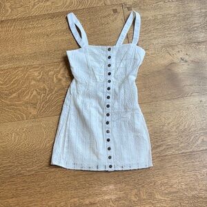 For Love And Lemons White Button-Front Mini Dress